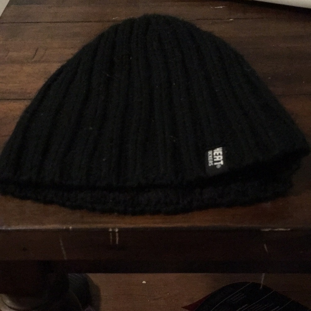 Fuzzy black hat for winter womenswear